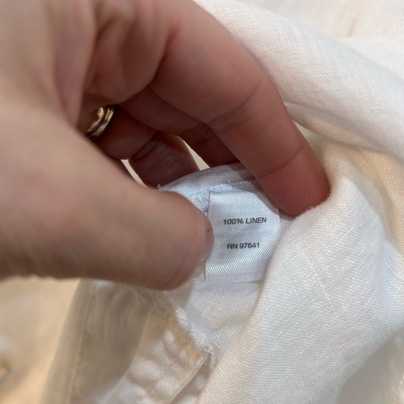 J. Jill Love Linen 100% Linen Tunic Blouse Size XL Petite Cottage Nautical Beach - Picture 9 of 10